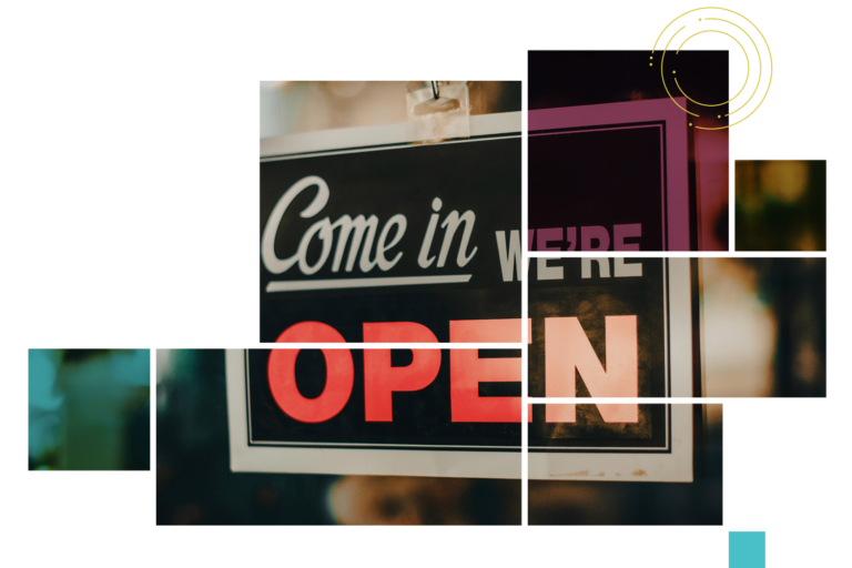 Small business sign in the window